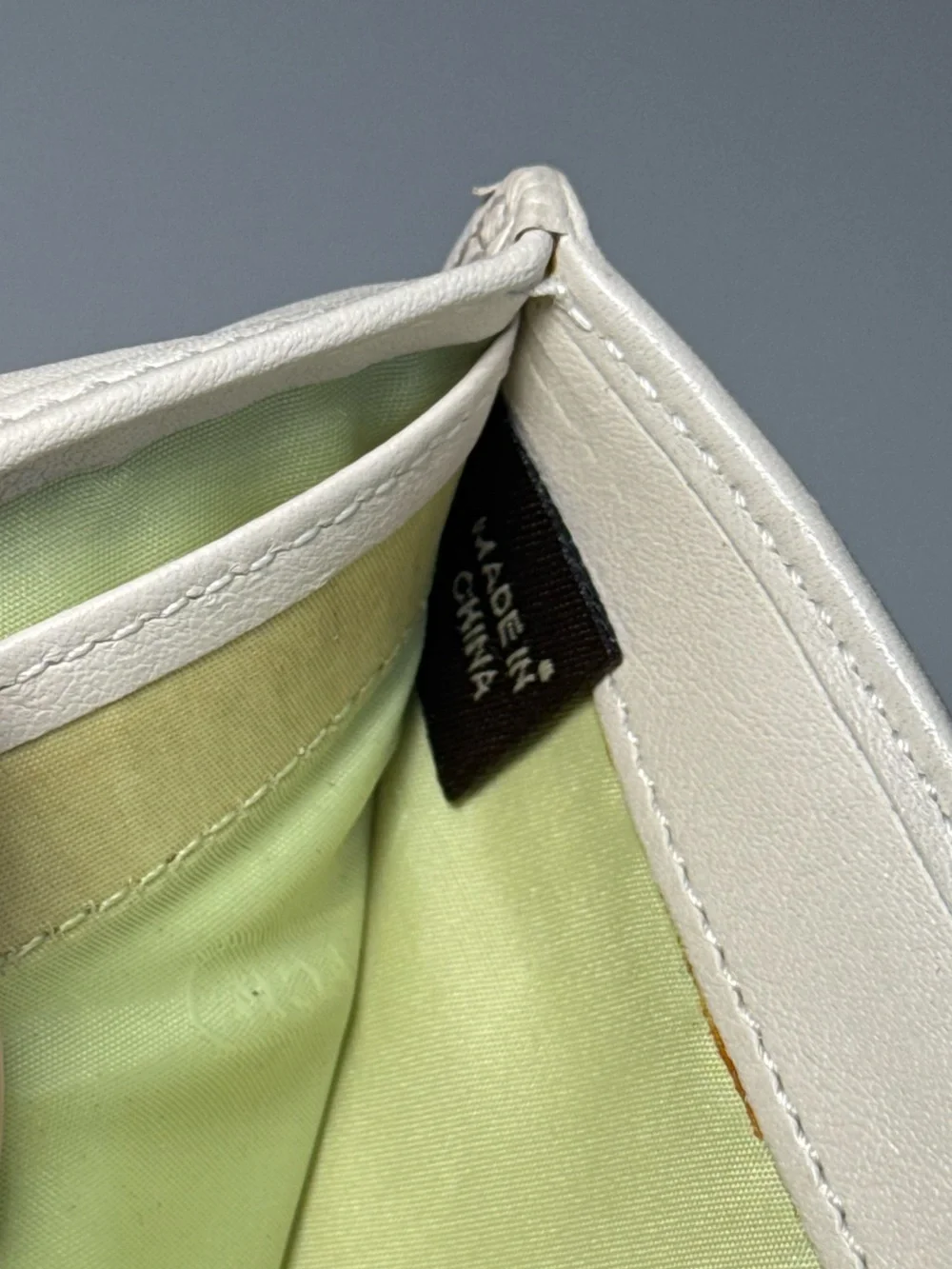 Vintage 2003 Coach Signature Jacquard Trifold Wallet in Lime Green